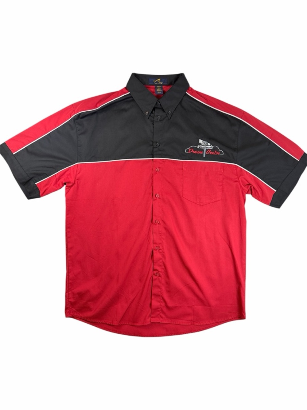 VTG 2006 Woodward Dream Cruise Pit Crew Shirt Red Black Colorblock Men's Medium
